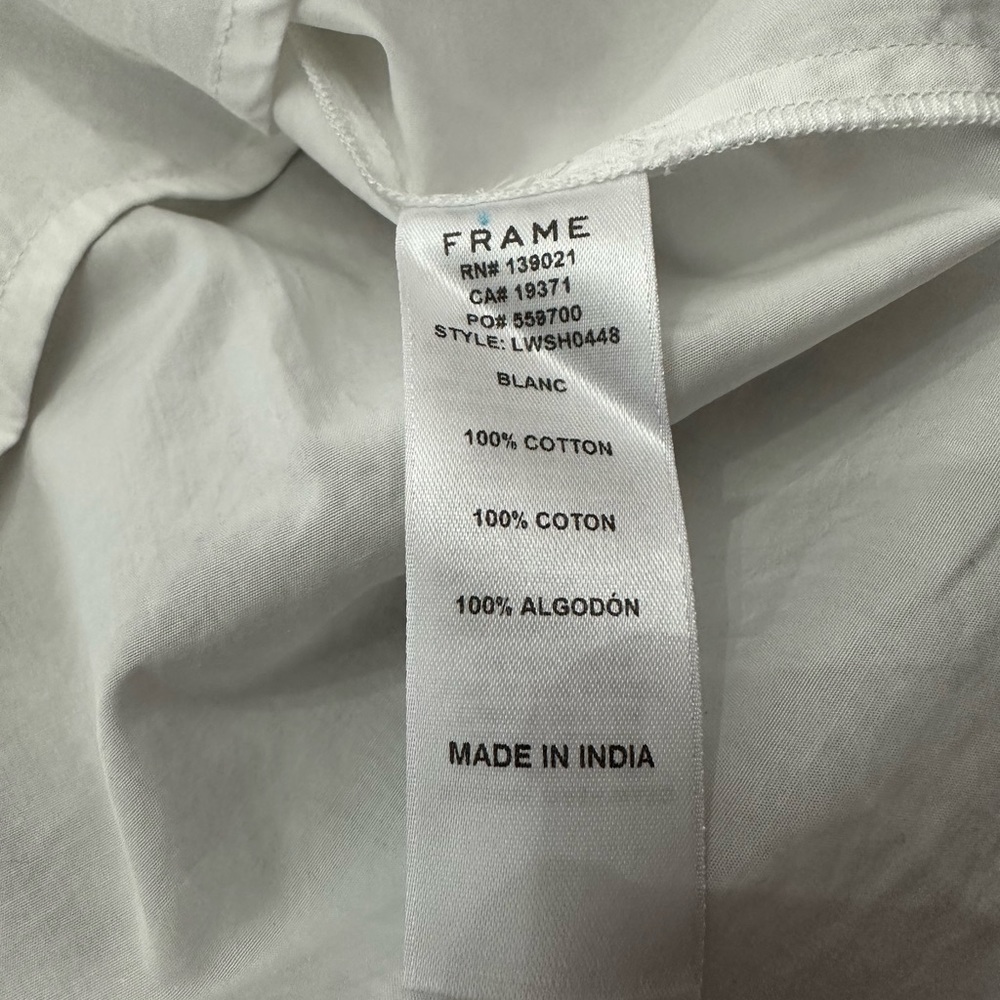 Frame Ruffle Mock Neck Sleeveless Blouse in White Size XS - Picture 10 of 16